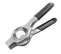 Manual Lemon Squeezer Stainless Steel Citrus Press Heat Resistant Lime Juicer with Silicone Handle Black