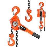Manual Lever Chain Hoist, G80 Galvanized Carbon Steel, 360° Rotation & Auto Chain Leading,with Double-Pawl Brake for the installation of machinery(0.75T*1.5M)