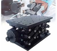 Manual Lift Platform with Scale Ruler, 140 × 220Mm Precision Lifting Platform, Optical Sliding Lift, Load 25Kg, 120Mm Stroke, Vertical Lift Table Z-Axis Lab Jack, HUANGHAIQIU