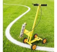 Manual Line Marking Machine for Grass Fields, Straight and Curved Paint Striping, Hand Push Road Marker for Workshops