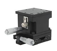 Manual Linear Stage XZ Axes Adjustable Sliding Table High Precision Micrometer Trimming Platform for Optical Instruments Aluminum Alloy Black Anodized Surface 60 x 60mm