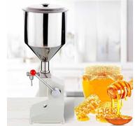 Manual Liquid Filling Machine, 10-100ml Hand Press Quantitative Filler with 10L Hopper for Honey, Oil, Shampoo and More