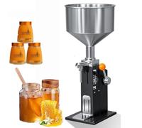 Manual Liquid Filling Machine - Paste Bottle Filling Machine Adjustable Bottle Filler with Stainless Steel Hopper for Water, Juice, Oil, Shampoo, Honey & Cosmetics(5-60ml)