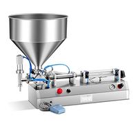 Manual Liquid Filling Machine with Hopper for Small Bottles - Horizontal Pneumatic Design, Adjustable Air Pressure
