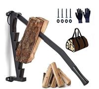 Manual Log Splitter, Wall Mounted Firewood Splitter, with Ergonomic Handle, Heavy Duty Cast Iron, Splits Wood Safely, No Bending, Ideal for Firewood, Robust Steel Design