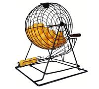 Manual Lottery Machine with 100 Balls, 13-Inch Metal Cage & Big Turntable for Large Group Games Sturdy Wide Base Design