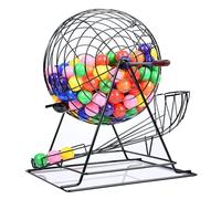 Manual Lottery Machine with 100 Balls - 13-Inch Metal Cage, Big Turntable for Large Group Games, Sturdy Base Design for Parties & Events, Ideal for Raffles & Fundraisers