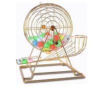 Manual Lottery Machine with 100 Balls - 13-Inch Metal Cage & Large Turntable for Group Games - Sturdy Design for Parties, Events, Raffles, and Fundraisers
