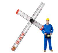 Manual Marking Tool, Precise Measuring Scale, 24.1 Inches Layout Guide with Slider, Stainless Steel Drafting Ruler, Woodworking Square with Locking Nut, Carpentry Instrument for Studio and Shop