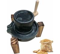 Manual Matcha Tea Powder Stone Mill Grinder, Coffee Wheat Berry Grinding Tool for Home Kitchen, Small Natural Stone Mill Ornament for Grind Dry and Wet Foods