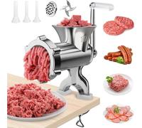 Manual Meat Grinder, 3-in-1 Sausage Stuffer with Tabletop Clamp, Premium Hand Meat Mincers for Home Use, Versatile Manual Meat Mincer for Beef, Mince, Vegetables, Pepper