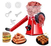 Manual Meat Grinder, 6-in-1 Sausage Filling Machine with Heavy Duty Powerful Suction Base, Versatile Meat Mincer for Beef, Mince, Vegetables, Noodles