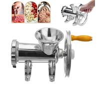 Manual Meat Grinder Crank Manual Meat Grinder Sausage Pasta Maker Noodle Dishes Making Mincer Chopper Home Cooking Tools Kitchen for Kitchen (Silver 23.5x17.5cm)