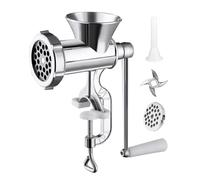 Manual Meat Grinder - Hand Crank Sausage Maker | Mmeat Grinders Manual Mincer, Meat Grinder 3 Sausage Tubes, Aluminium Alloy Handheld Food Mill Device for Dorm Kitchens Restaurant Apartment