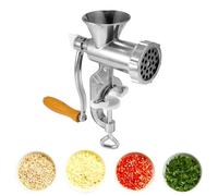 Manual Meat Grinder, Heavy Duty Aluminum Alloy Construction, Sausage Stuffer with Clamp & Anti-Slip Base for Grinding Beef, Pork, Making Sausages, Vegetables, Home Kitchen Use