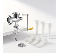 Manual Meat Grinder, Manual Meat Grinder and Sausage Stuffer Hand Crank Meat Grinding Machine, for Mincing Pork Beef Fish Chicken(L)
