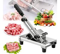 Manual Meat Slicer - Stainless Steel Cutter, 20cm Blade, Adjustable Thickness 0.2-8mm, Ergonomic Handle, for Meat and Cheese Slicing