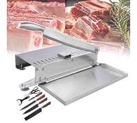 Manual Meat Slicer. Stainless Steel Ribs Meat Chopper with 375mm/14.7in Blade Length for Chopping & Cutting, Bone Saw Machine Food Slicer for Commercial Use