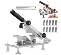 Manual Meat Slicer,Upgraded Stainless Steel Meat Cutter for Beef Mutton Bacon, Adjustable Thickness, Easy to Clean, Home Food Slicing Machine Vegetable Slicer, for Cold Cuts, Cheese, Bread (Set2)