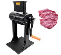 Manual Meat Tenderizer Machine, Vertical Cuber & Jerky Slicer with Crank Handle, Stainless Steel Blades, Steak Flatten Tool for Chicken Schnitzel