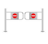 Manual Mechanical Doors Supermarket Entrance Safety Gate（100-200cm Width） - Automatic Closing Metal Swing Door for Stores, Malls, Warehouses 100x100cm