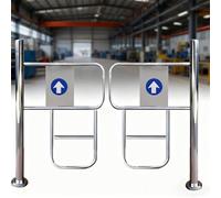 Manual Metal Gate Door for Construct Sites & Warehouses 90° OpenSteel Pedestrian Gate with Post Support for Industrial Fencing