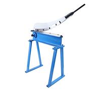 Manual Metal Shear Cutter, Sheet Metal Guillotine Shear, 800mm Bed Width Heavy Duty Manual Lever Guillotine Cutter Cropper with Sturdy Stand for 1.5mm Thickness Steel Sheet Plate Blue
