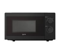 Igenix 20L 800W Black Manual Microwave - 5 Power Levels, Defrost Setting, 35-Min Timer, Push Button Door, 255mm Turntable - IGMS08080B