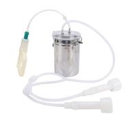 Manual Milking Machine 2000ml, Portable Milking Kit with Stainless Steel Bottle, Effort - Saving Suction Control, Transparent Lid for Dairy Farm Sheep Goat Milk Plant