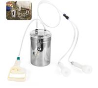 Manual Milking Machine, 2L Effort-Saving Goat Milking Device, Sheep Cow Hand Vacuum Pump Goat Cow Milking Machine, Portable Milking Kit for Milk Plant Farm