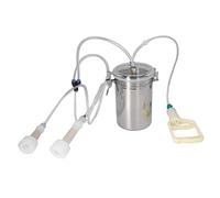 Manual Milking Machine for Goats,2000ml Effort Saving Control Stainless Steel Bottle Portable Milking Kit for Milk Plant Farm, Vacuum Pump Food Silicone Grade Hose, Goat milker Goat Milking Machi
