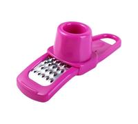 Manual Mini Garlic Press Stainless Steel Ginger Onion Chopper Garlic Cutter | Plastic and Stainless Steel, 14 x 4.5 x 4 cm, 1 Pack, Portable, for Garlic, Ginger, Onion, Rose Red