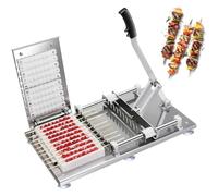 Manual Mutton Kebab Machine, Bamboo Skewer Making Machine with Built-in Buckle & Anti-Slip Handle, High Efficiency 10 Strings/Minute and Easy to Clean for Outdoor Picnics and BBQ