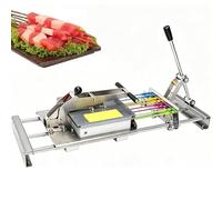 Manual Mutton Skewer Machine, 8/12 Hole Stainless Steel Kebab Tool with Anti-Slip Baffle and Adjustable Structure for Bamboo and Steel Skewers