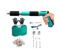 Manual Nail Guns Kit W/ 100pcs Nails, 5 Gears Adjustable Manual Air Nailer, Concrete Nail Guns for Home Renovation Portable Nail Machine Fastener Tools for Ceiling/Wire Hider/Install