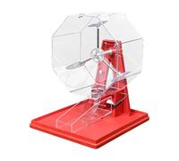 Manual Number Picker Bingo Machine for Family Game Night, Red