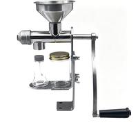 Manual Oil Press Machine, Stainless Steel Hand Crank Extractor with Heating Lamp for Peanut, Walnut, Sesame, Flaxseed - Home Kitchen Use, 21x5.5x29cm
