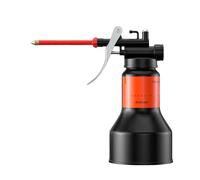 Manual Oiler Can - 350ml Oil Dispenser for Small Machinery Garage | Sturdy Metal Pump Bottle with Straight Spout, Comfortable Handle, Fluid Applicator for Maintenance Equipment Car Repair Workshop Use