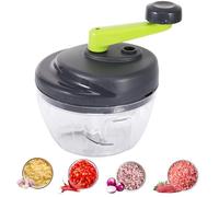 Manual Onion Cutter, 520ml Onion Chopper Garlic Chopper Manual Vegetable Cutter with Whisk for Onions, Vegetables, Fruit, Garlic (Grey)