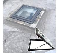 Manual Opening Skylight Roof Hatch Window with Tempered Glass for Attic Daylight Emergency Exit Roof Window (75x95cm/29.5x37.4in)