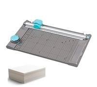 Manual Paper Cutter, 5-in-1 Office-Grade Guillotine Paper Trimmer, Multi-Function Craft Paper Trimmer, with 3 Knives, Can Cut 10 A4 Papers At a Time, Straight Line, Dotted Line