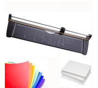 Manual Paper Cutter, A2 Guillotine Paper Cutter with Sliding Cutter Head, Heavy Duty Guillotine Trimmer, Cut 15 Sheets At a Time, Ideal for Scrapbooking, Office, School Supplies