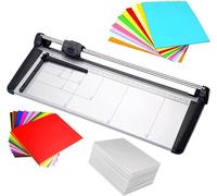 Manual Paper Cutter with Rotary Blade and Positioning Ruler for Precise Cutting of Photos and Cards in Offices, Schools, and Churches