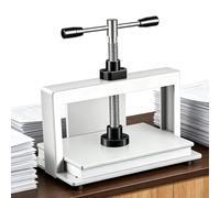 Manual Paper Press Machine,A3 A4 A5 Steel Notes Invoice Flattening Machine, Paper Making Book Press,3306lbs/1500kg Pressure for Nipping Vouchers, Invoices, Stamp,Books,Notes