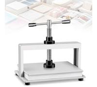 Manual Paper Press Machine for Bookbinding, 1500kg Pressure Hand Wheel Press for Documents, Receipts, Booklets, Photos, Office Paper Stacks