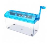 Manual Paper Shredder, Hand Crank, Strip, blue | Transparent Collection Bin, Hand Crank Document Shredder, Paper Recycling , For Document Handlers