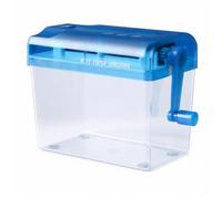 Manual Paper Shredder, Hand Crank, Strip, blue | Transparent Collection Bin, Hand Crank Document Shredder, Paper Recycling , For Document Handlers
