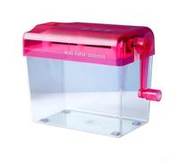 Manual Paper Shredder | Hand-Cranked Portable Desktop Shredder for Home Office School | For A6 Size Strip Cut | ABS Tear-Resistant with Transparent Bin | Black Blue Pink(pink)