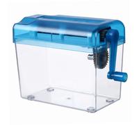 Manual Paper Shredders Mini Portable Plastic Shredders for Home Office Blue | Quick Manual Shredding, Transparent Large Bin, Non-slip Base, Ideal For Home/office Use