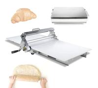 Manual Pasta Dough Roller - Stainless Steel Adjustable Thickness Sheet Maker for Homemade Pizza, Pastry, and Puff Pastry